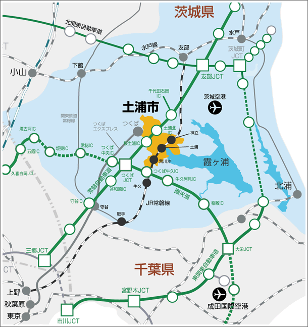 『土浦市　地図』の画像