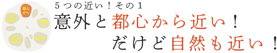 『意外と都心から近い！だけど自然も近い！』の画像